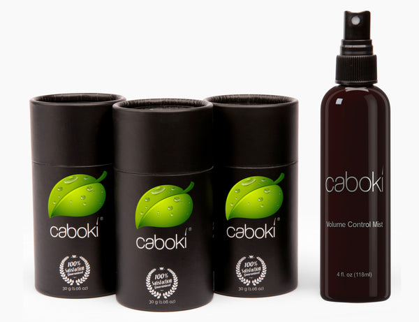 Caboki Value Pack 2 which contains 3 Caboki 30 grams and a volume control mist