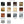 Color chart containing black, dark brown, medium brown, light brown, blonde, natural blonde, golden blonde, auburn, light auburn, dark gray, salt & pepper dark, salt & pepper light, gray, and silver/white.